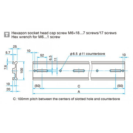 Large metric low profile optical rails