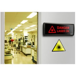 Laser Warning Sign mounted