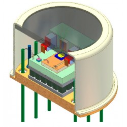 Schematic cross section of DBR laser in TO-8 packaging